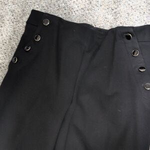 Ladies Black Button-Accent Dress Pants